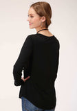Roper Womens Long Sleeve Knit Poly Rayon Jersey Scoop Neck Top - Roper - Flyclothing LLC