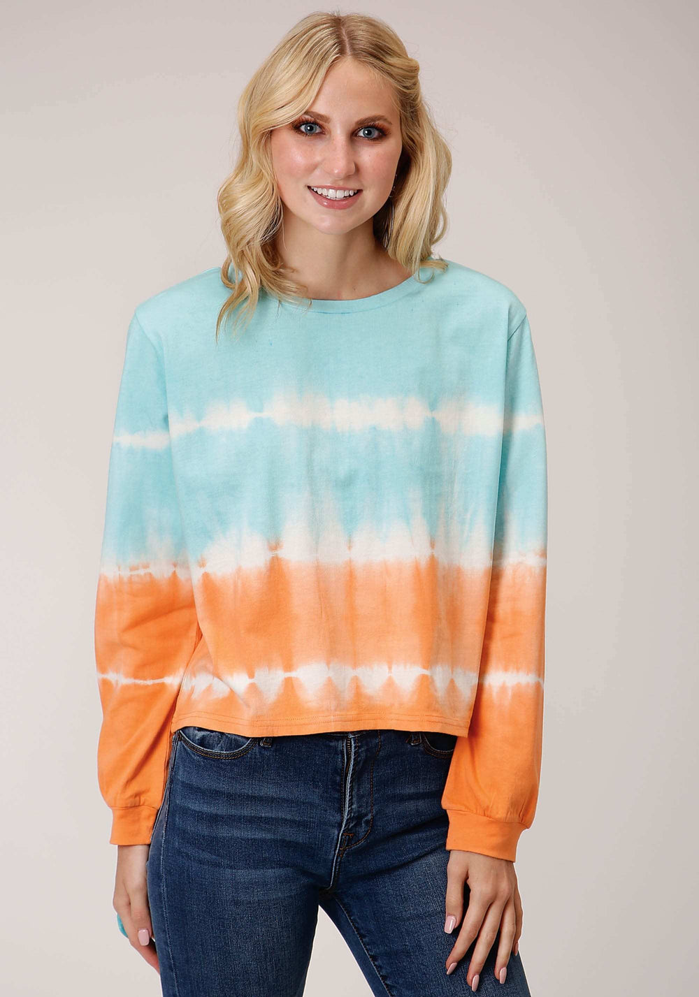 Roper Womens Long Sleeve Knit Tie Die Long Sleeve Tshirt Top - Roper - Flyclothing LLC