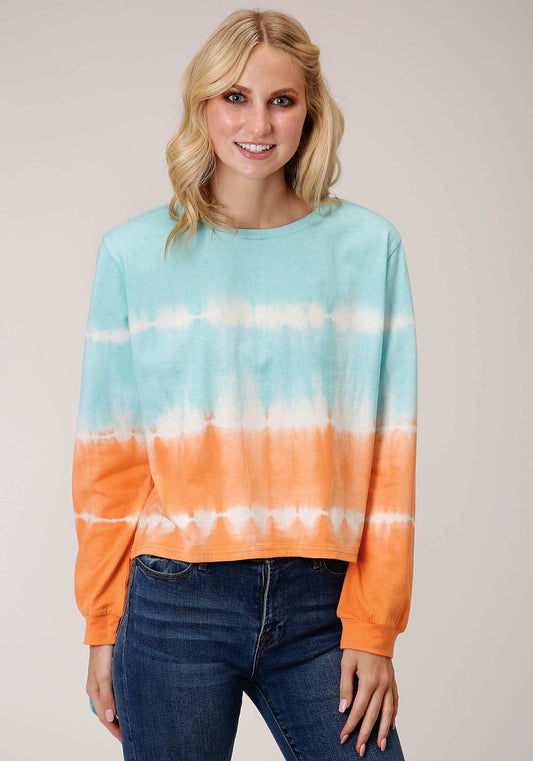 Roper Womens Long Sleeve Knit Tie Die Long Sleeve Tshirt Top - Roper - Flyclothing LLC
