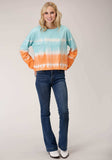 Roper Womens Long Sleeve Knit Tie Die Long Sleeve Tshirt Top - Roper - Flyclothing LLC