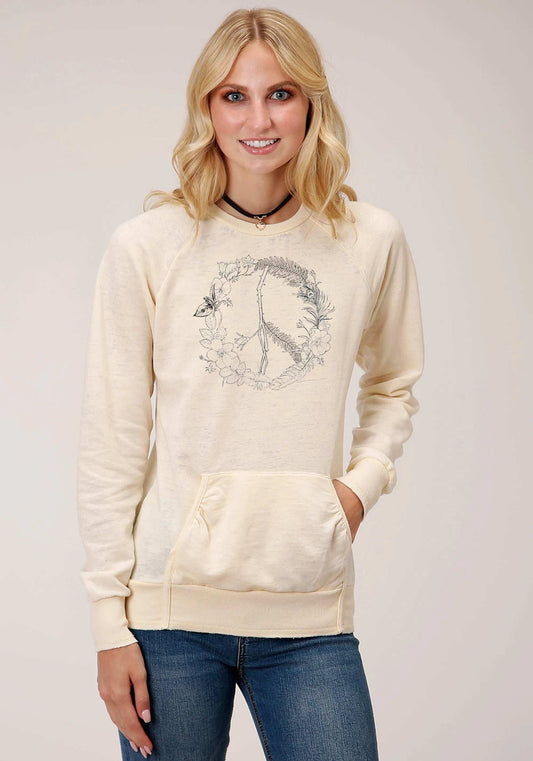 Roper Womens Long Sleeve Knit Floral Wreath Screen Print Sweatshirt - Roper - Flyclothing LLC
