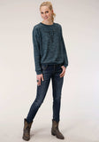 Roper Womens Long Sleeve Knit Poly Cotton Sweater Knit Top Top - Roper - Flyclothing LLC