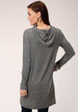Roper Womens Rib Knit Tunic Length Hoodie Long Sleeve Knit Top - Roper - Flyclothing LLC
