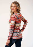 Roper Womens Long Sleeve Knit Sweater Knit Vneck Top Top - Roper - Flyclothing LLC
