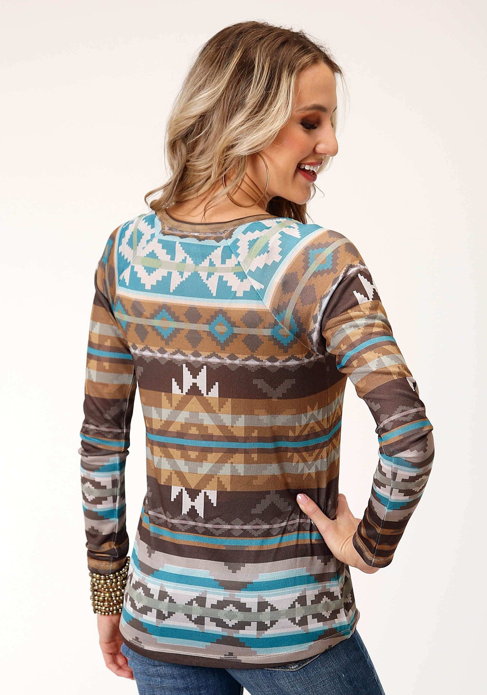 Roper WOMENS LONG SLEEVE KNIT SWEATER KNIT JERSEY TOP TOP - Roper - Flyclothing LLC