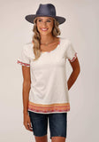 Roper Womens Short Sleeve Knit Slub Cotton Jersey Tee Top - Roper - Flyclothing LLC