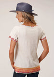 Roper Womens Short Sleeve Knit Slub Cotton Jersey Tee Top - Roper - Flyclothing LLC