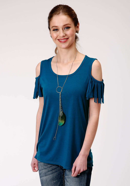 Roper Womens Short Sleeve Knit Poly Rayon Jersey Short Sleeve Tee Top - Roper - Flyclothing LLC