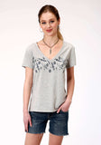 Roper Womens Short Sleeve Knit Poly Rayon Jersey Tee Top - Roper - Flyclothing LLC
