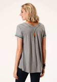 Roper Womens Short Sleeve Knit Cotton Slub Jersey Tee Top - Roper - Flyclothing LLC