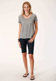 Roper Womens Short Sleeve Knit Cotton Slub Jersey Tee Top - Roper - Flyclothing LLC