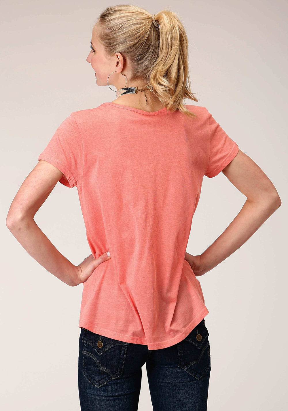 Roper Womens Short Sleeve Knit Poly Rayon Jersey Short Sleeve Tee Top - Roper - Flyclothing LLC