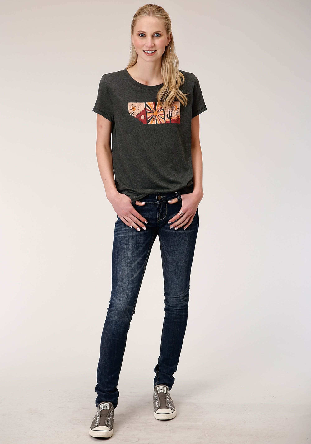 Roper Womens Short Sleeve Knit Poly Rayon Jersey Short Sleeve Boxy Fit Tee Top - Roper - Flyclothing LLC