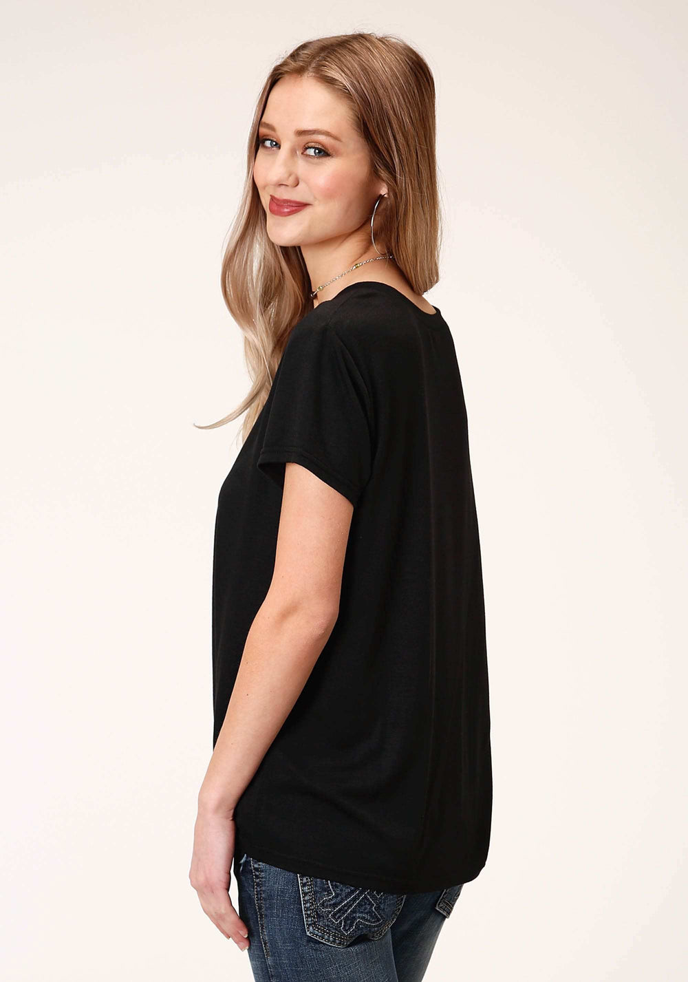 Roper Womens Short Sleeve Knit Poly Rayon Jersey Tee Shirt Top - Roper - Flyclothing LLC