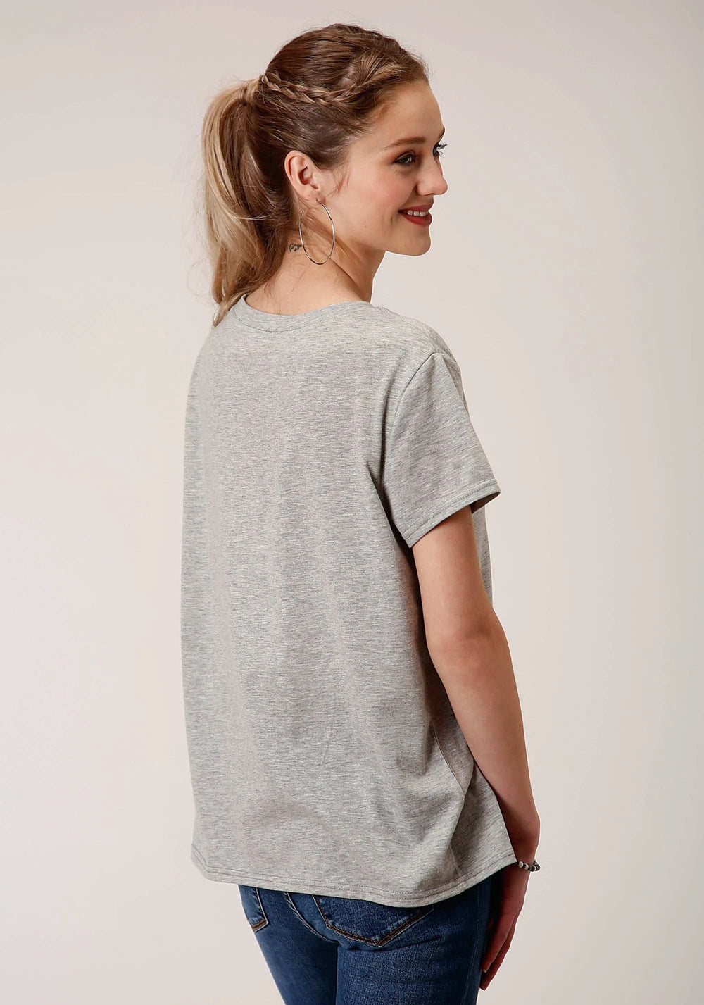 Roper Womens Short Sleeve Knit Poly Rayon Jersey Tee Shirt Top - Roper - Flyclothing LLC