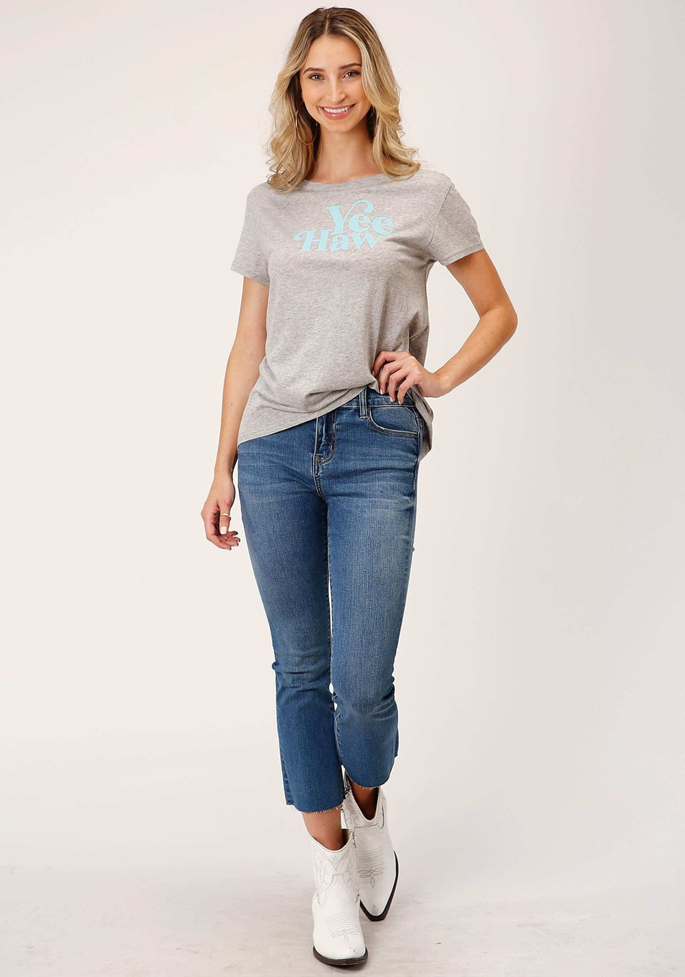 Roper Womens Short Sleeve Knit Poly Rayon Jersey S S Tee Top - Roper - Flyclothing LLC