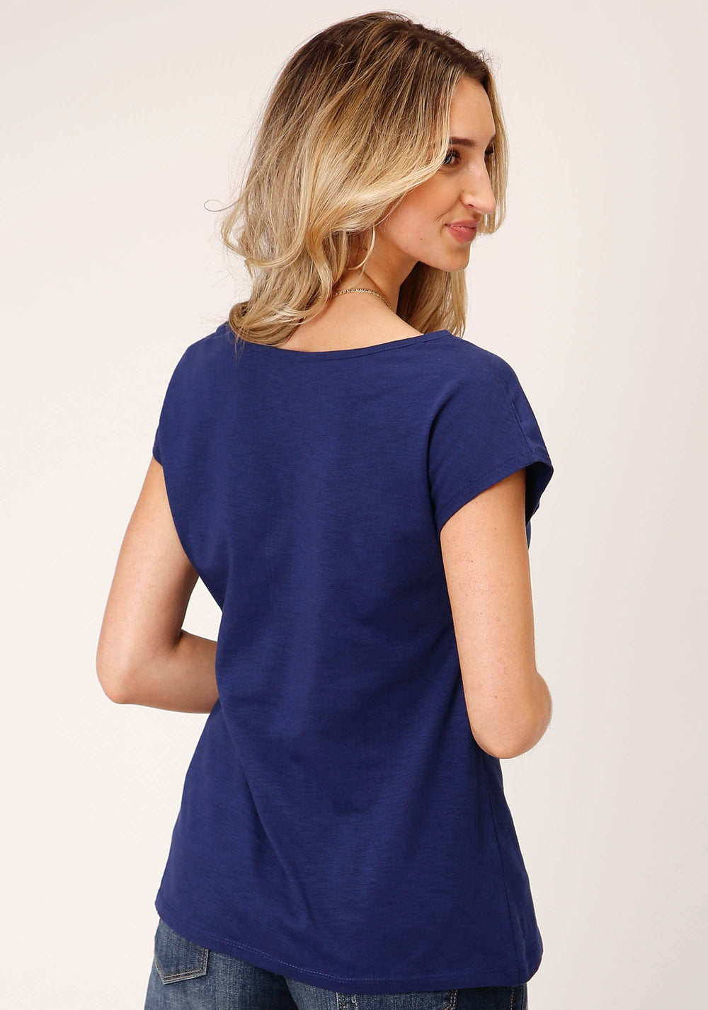 Roper Womens Short Sleeve Knit Cotton Slub Jersey Short Sleeve Tee Top - Roper - Flyclothing LLC