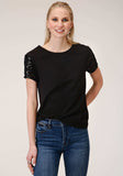Roper Womens Short Sleeve Knit Cotton Slub Jersey Short Sleeve Tee Top - Roper - Flyclothing LLC