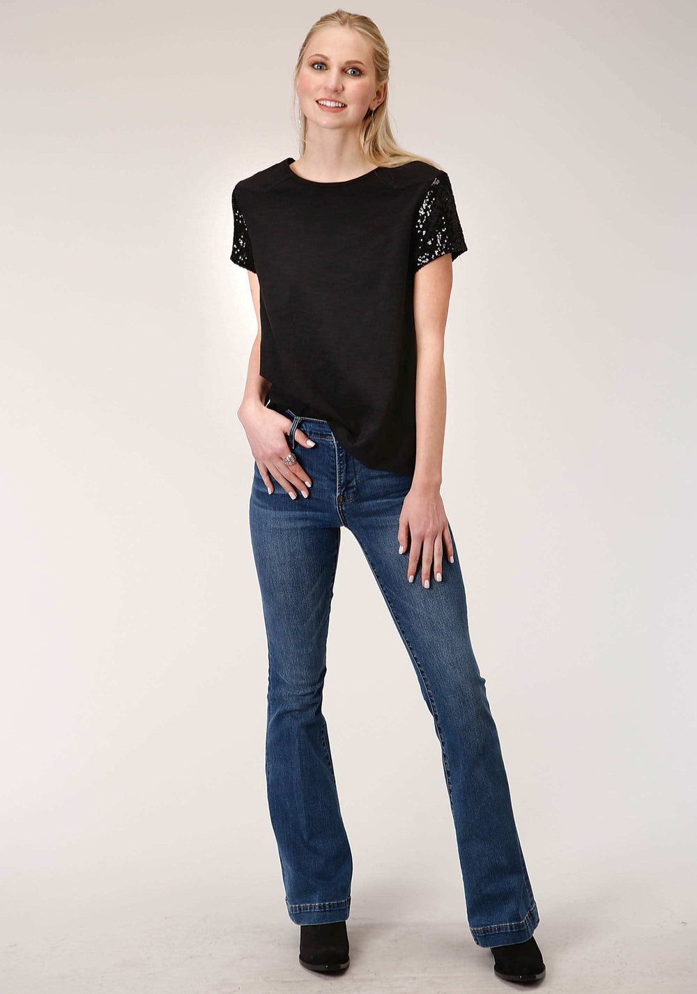 Roper Womens Short Sleeve Knit Cotton Slub Jersey Short Sleeve Tee Top - Roper - Flyclothing LLC