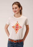 Roper Womens Aztec Screen Print Center Short Sleeve Knit Top - Roper - Flyclothing LLC