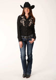 Roper Womens Long Sleeve Snap Poly Spandex Twill Retro Shirt Western Shirt - Roper - Flyclothing LLC
