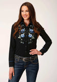 Roper Womens Long Sleeve Snap Poly Spandex Twill Retro Shirt Western Shirt - Roper - Flyclothing LLC