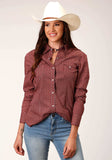 Roper Womens Long Sleeve Snap Red Shadow Geo Western Shirt - Roper - Flyclothing LLC