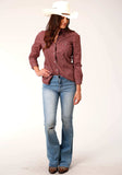 Roper Womens Long Sleeve Snap Red Shadow Geo Western Shirt - Roper - Flyclothing LLC