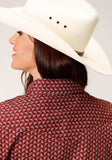 Roper Womens Long Sleeve Snap Red Shadow Geo Western Shirt - Roper - Flyclothing LLC