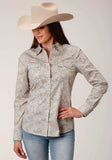 Roper Womens Long Sleeve Snap Dot Paisley Print Western Shirt - Roper - Flyclothing LLC
