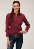 Roper Womens Long Sleeve Snap Black Fill Red Western Shirt - Roper - Flyclothing LLC