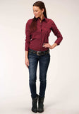 Roper Womens Long Sleeve Snap Black Fill Red Western Shirt - Roper - Flyclothing LLC