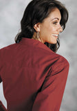 Roper Womens Red Solid Long Sleeve Western Snap Shirt - Roper - Flyclothing LLC