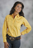 Roper Womens Yellow Solid Long Sleeve Western Snap Shirt - Roper - Flyclothing LLC