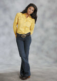 Roper Womens Yellow Solid Long Sleeve Western Snap Shirt - Roper - Flyclothing LLC