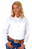 Roper Womens White Solid Long Sleeve Western Button Shirt - Roper - Flyclothing LLC