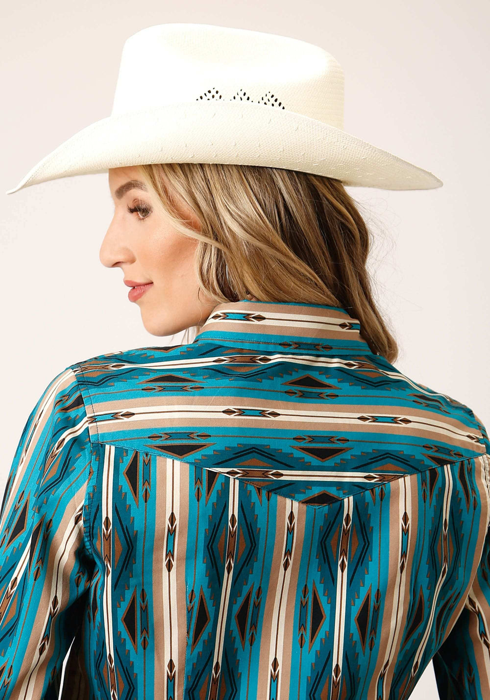 Roper Womens Long Sleeve Snap Aztec Stripe Western Shirt - Roper - Flyclothing LLC