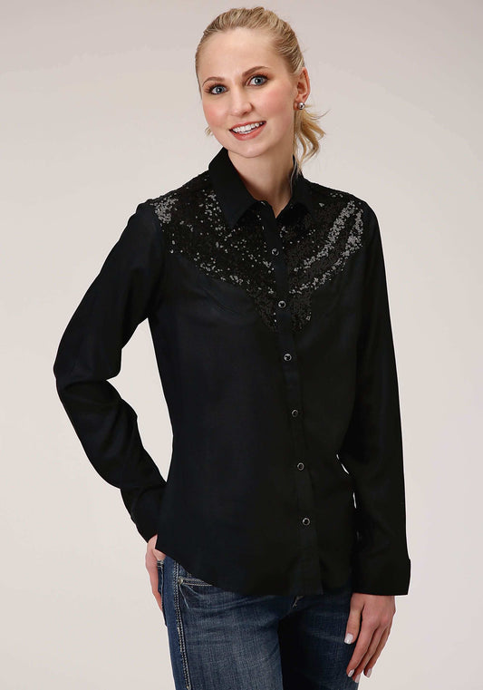 Roper Womens Long Sleeve Solid Rayon Western Blouse - Roper - Flyclothing LLC