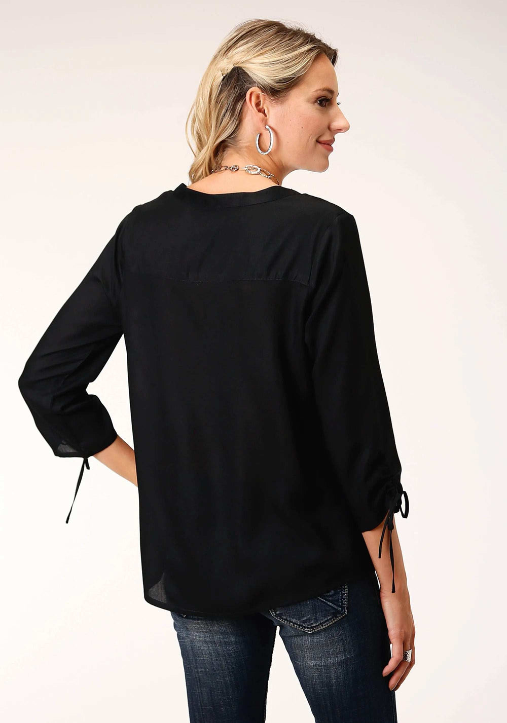 Roper Womens Long Sleeve Rayon Challis Peasant Blouse - Roper - Flyclothing LLC