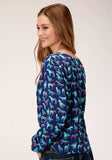 Roper Womens Long Sleeve Print Rayon Long Sleeve Blouse - Roper - Flyclothing LLC