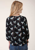 Roper Womens Long Sleeve Wild Horse Print Rayon Long Sleeve Blouse - Roper - Flyclothing LLC