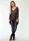 Roper Womens Multicolored Print Long Sleeve Tunic Length Western Shirt - Roper - Flyclothing LLC