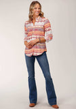Roper Womens Long Sleeve Aztec Print Rayon Western Shirt Blouse - Roper - Flyclothing LLC