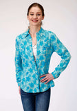 Roper Womens Long Sleeve Snap Star Printed Rayon Western Shirt - Roper - Flyclothing LLC