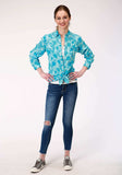 Roper Womens Long Sleeve Snap Star Printed Rayon Western Shirt - Roper - Flyclothing LLC
