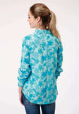 Roper Womens Long Sleeve Snap Star Printed Rayon Western Shirt - Roper - Flyclothing LLC