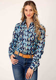 Roper Womens Long Sleeve Snap Modern Aztec Print Western Western Shirt - Roper - Flyclothing LLC