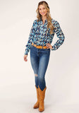 Roper Womens Long Sleeve Snap Modern Aztec Print Western Western Shirt - Roper - Flyclothing LLC