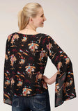 Roper Womens Long Sleeve Retro Rodeo Print Flowy Blouse - Roper - Flyclothing LLC