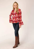 Roper Womens Long Sleeve Rayon Aztec Print Peasant Blouse - Roper - Flyclothing LLC